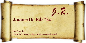 Jauernik Réka névjegykártya